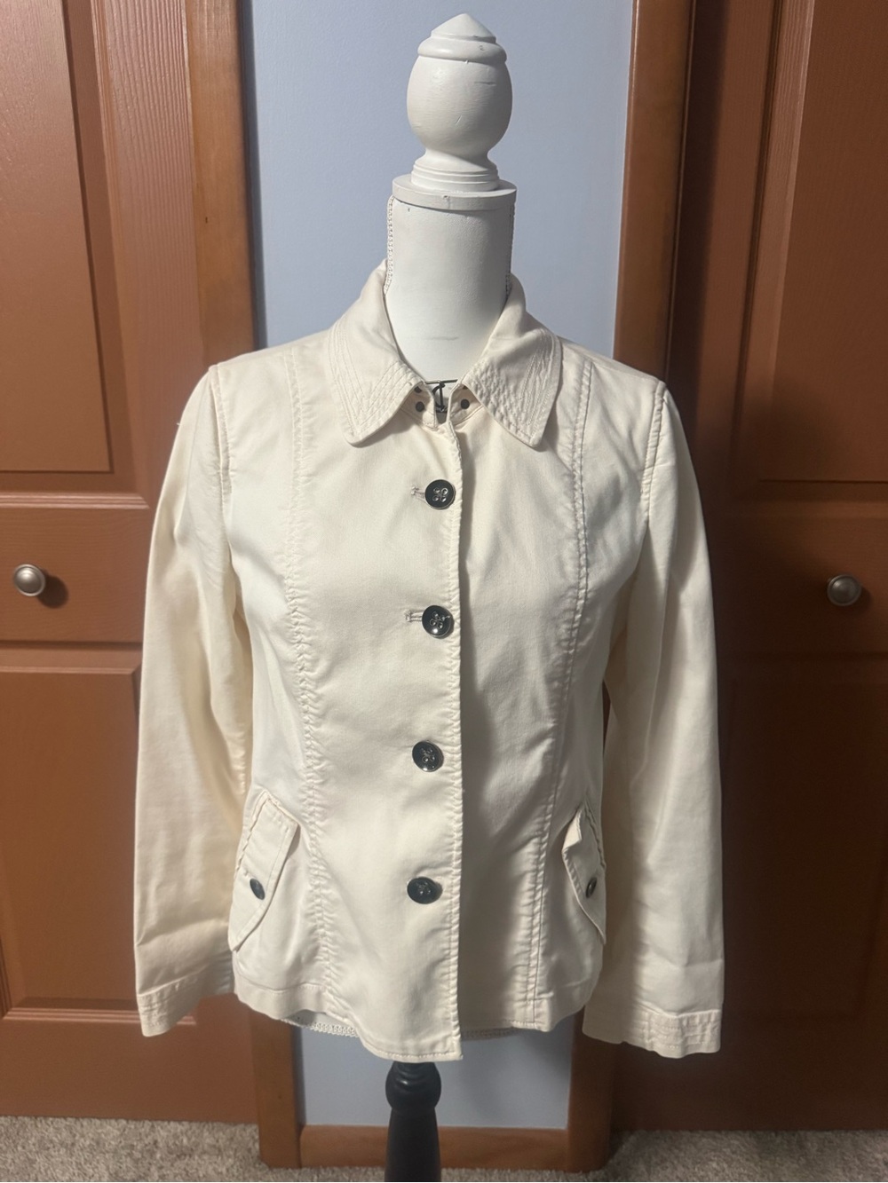 Talbots Off-White Button Front Jacket